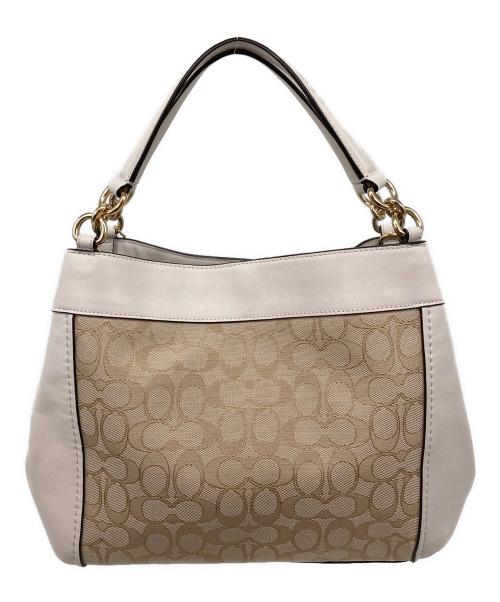 COACH（コーチ）COACH (コーチ) シグネチャー2WAYバッグ ベージュの古着・服飾アイテム