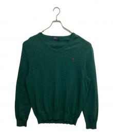 POLO RALPH LAUREN（ポロ・ラルフローレン）の古着「Vネックウールニット」｜グリーン