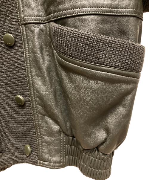 LANCEL（ランセル）LANCEL (ランセル) レザー切替ジャケット カーキ サイズ:Lの古着・服飾アイテム