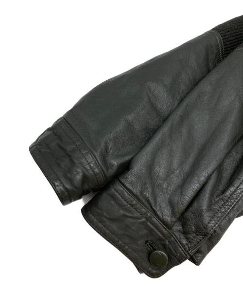 LANCEL（ランセル）LANCEL (ランセル) レザー切替ジャケット カーキ サイズ:Lの古着・服飾アイテム