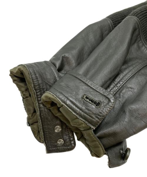 LANCEL（ランセル）LANCEL (ランセル) レザー切替ジャケット カーキ サイズ:Lの古着・服飾アイテム