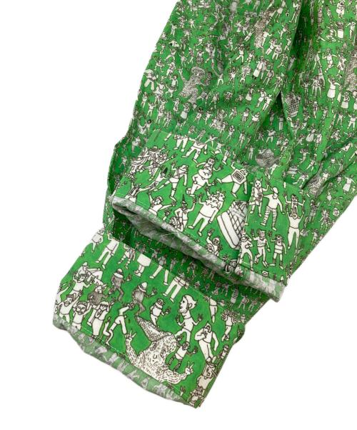 HERALBONY（ヘラルボニー）HERALBONY (ヘラルボニー) 総柄シャツ 集いの習慣 グリーン サイズ:FREEの古着・服飾アイテム