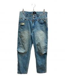 BREATH（ブレス）の古着「ダメージ加工ワイドデニムパンツ」｜ブルー