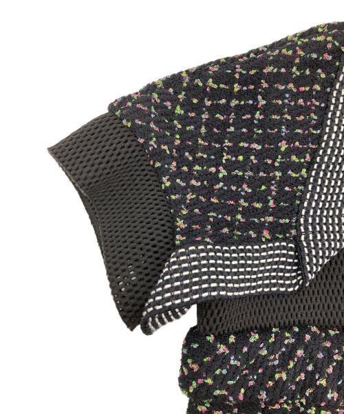 CHANEL（シャネル）CHANEL (シャネル) ツイード メッシュ 切り替えワンピース ブラック サイズ:34の古着・服飾アイテム