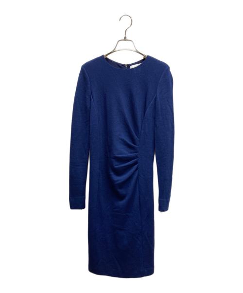 MaxMara（マックスマーラ）MaxMara (マックスマーラ) ピュアウール ドレープワンピース ブルー サイズ:38の古着・服飾アイテム