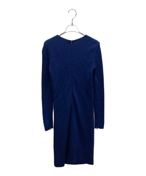 MaxMara（マックスマーラ）MaxMara (マックスマーラ) ピュアウール ドレープワンピース ブルー サイズ:38の古着・服飾アイテム
