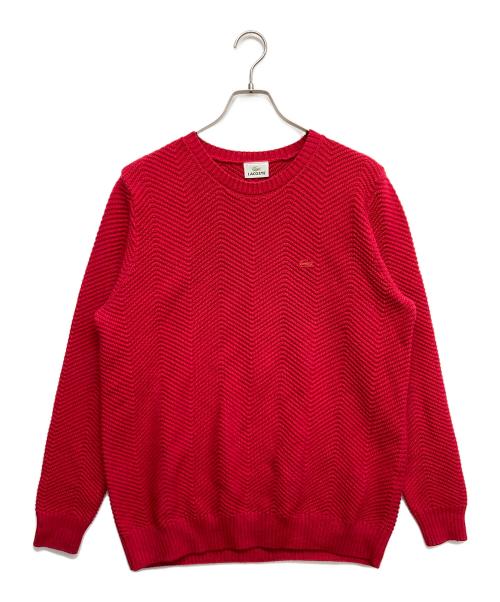 LACOSTE（ラコステ）LACOSTE (ラコステ) クルーネックニット レッド サイズ:5の古着・服飾アイテム