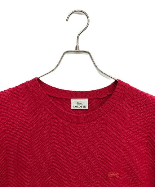 LACOSTE（ラコステ）LACOSTE (ラコステ) クルーネックニット レッド サイズ:5の古着・服飾アイテム