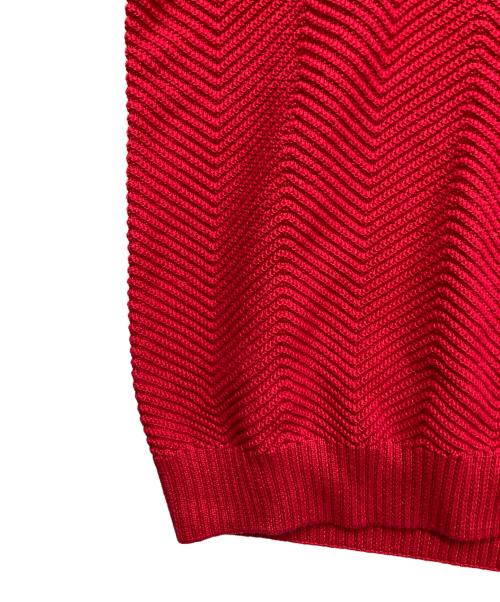 LACOSTE（ラコステ）LACOSTE (ラコステ) クルーネックニット レッド サイズ:5の古着・服飾アイテム