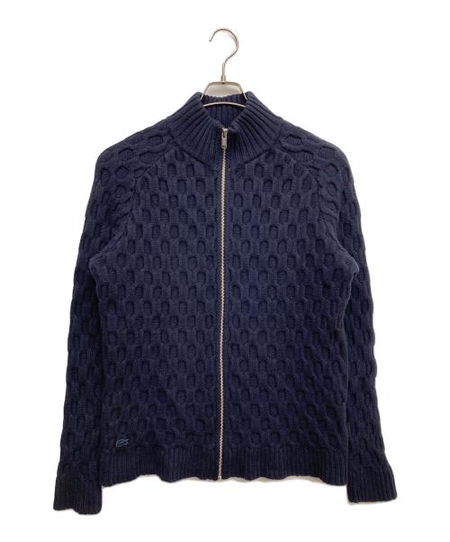 LACOSTE（ラコステ）LACOSTE (ラコステ) ジップアップニット ネイビー サイズ:4の古着・服飾アイテム