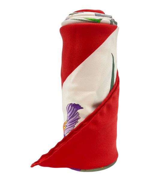 GUCCI（グッチ）GUCCI (グッチ) フローラシルクスカーフ レッド×ホワイトの古着・服飾アイテム