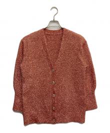 Loulou Willoughby（ルルウィルビー）の古着「フィルムラメミドルカーディガン」｜レッド