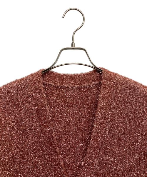 Loulou Willoughby（ルルウィルビー）Loulou Willoughby (ルルウィルビー) フィルムラメミドルカーディガン レッド サイズ:2の古着・服飾アイテム