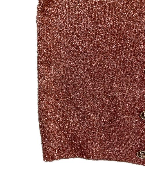 Loulou Willoughby（ルルウィルビー）Loulou Willoughby (ルルウィルビー) フィルムラメミドルカーディガン レッド サイズ:2の古着・服飾アイテム