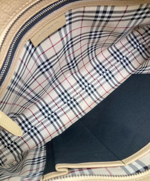 BURBERRY（バーバリー）BURBERRY (バーバリー) レザートートバッグ ベージュの古着・服飾アイテム
