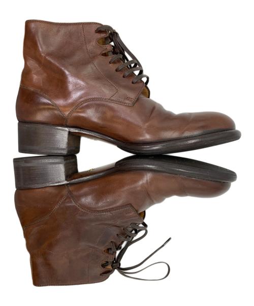 le yucca's（レ・ユッカス）Le Yucca's (レ・ユッカス) KARENA RACE UP BOOTS ブラウン サイズ:38 1/2の古着・服飾アイテム