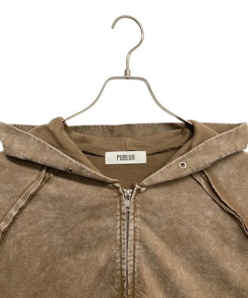 PUBLUX（パブリュクス）PUBLUX (パブリュクス) フェードジップパーカー ブラウン サイズ:Mの古着・服飾アイテム