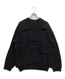 YOKE（ヨーク）の古着「CROSSING CABLE CREW NECK KNIT」｜ブラック