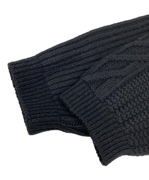 YOKE（ヨーク）YOKE (ヨーク) CROSSING CABLE CREW NECK KNIT ブラック サイズ:2の古着・服飾アイテム