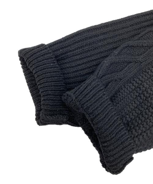 YOKE（ヨーク）YOKE (ヨーク) CROSSING CABLE CREW NECK KNIT ブラック サイズ:2の古着・服飾アイテム