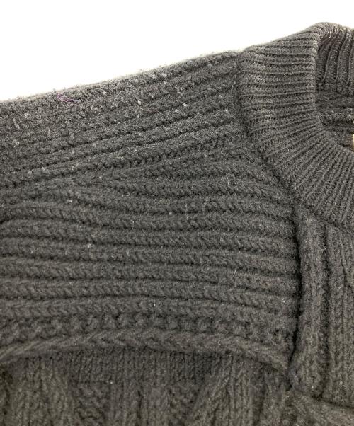 YOKE（ヨーク）YOKE (ヨーク) CROSSING CABLE CREW NECK KNIT ブラック サイズ:2の古着・服飾アイテム