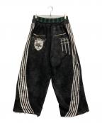 cozy worldwideコジー ワールドワイド）の古着「ROYAL KNIGHT CLUB WAXEDSWEATPANTS」｜ブラック