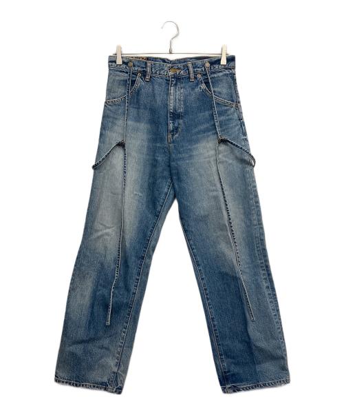 Whim Gazette（ウィムガゼット）Whim Gazette (ウィムガゼット) サスペンダーデニムパンツ インディゴ サイズ:Fの古着・服飾アイテム