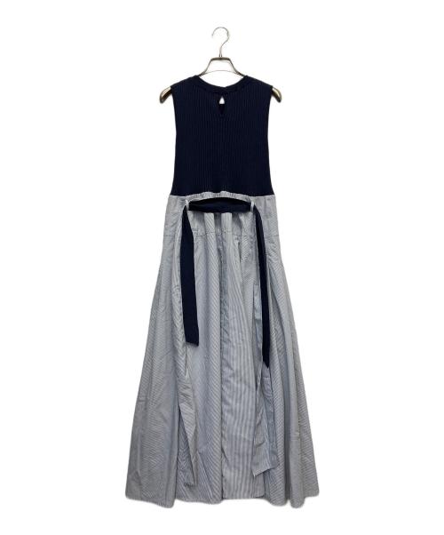 Rirandture（リランドチュール）Rirandture (リランドチュール) ストライプリボンドッキングワンピース ブルー サイズ:2の古着・服飾アイテム