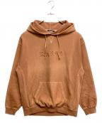 X-LARGEエクストララージ）の古着「PIGMENT EMBOSSED PULLOVER HOODED SWEAT」｜ブラウン