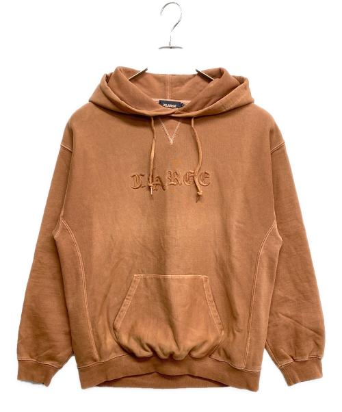X-LARGE（エクストララージ）X-LARGE (エクストララージ) PIGMENT EMBOSSED PULLOVER HOODED SWEAT ブラウン サイズ:Lの古着・服飾アイテム