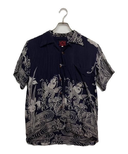 EVISU（エヴィス）EVISU (エヴィス) カープアロハシャツ ネイビー サイズ:36の古着・服飾アイテム