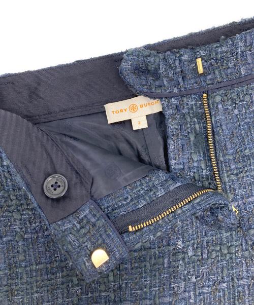 TORY BURCH（トリーバーチ）TORY BURCH (トリーバーチ) ツイードトラウザーパンツ ネイビー サイズ:2の古着・服飾アイテム