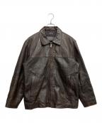 PERRY ELLIS PORTFOLIOペリーエリス）の古着「ラムスキンレザージャケット」｜ブラウン