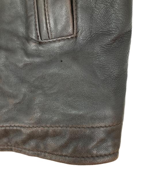 PERRY ELLIS PORTFOLIO（ペリーエリス）PERRY ELLIS PORTFOLIO (ペリーエリス) ラムスキンレザージャケット ブラウン サイズ:Mの古着・服飾アイテム