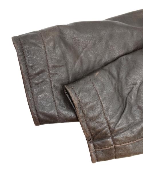 PERRY ELLIS PORTFOLIO（ペリーエリス）PERRY ELLIS PORTFOLIO (ペリーエリス) ラムスキンレザージャケット ブラウン サイズ:Mの古着・服飾アイテム