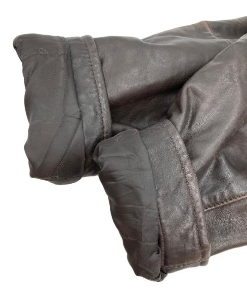 PERRY ELLIS PORTFOLIO（ペリーエリス）PERRY ELLIS PORTFOLIO (ペリーエリス) ラムスキンレザージャケット ブラウン サイズ:Mの古着・服飾アイテム