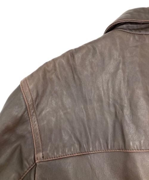 PERRY ELLIS PORTFOLIO（ペリーエリス）PERRY ELLIS PORTFOLIO (ペリーエリス) ラムスキンレザージャケット ブラウン サイズ:Mの古着・服飾アイテム