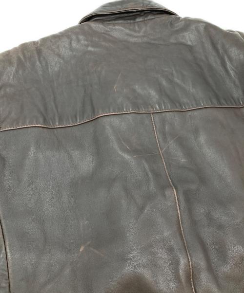 PERRY ELLIS PORTFOLIO（ペリーエリス）PERRY ELLIS PORTFOLIO (ペリーエリス) ラムスキンレザージャケット ブラウン サイズ:Mの古着・服飾アイテム