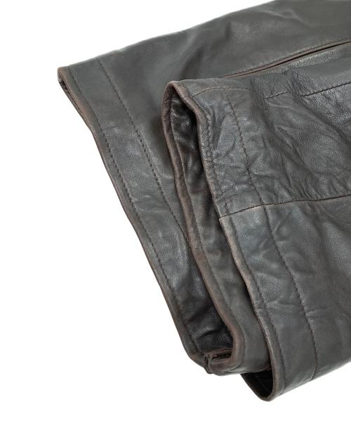 PERRY ELLIS PORTFOLIO（ペリーエリス）PERRY ELLIS PORTFOLIO (ペリーエリス) ラムスキンレザージャケット ブラウン サイズ:Mの古着・服飾アイテム