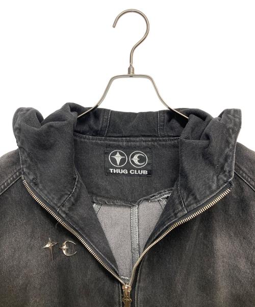 THUG CLUB（サグ クラブ）THUG CLUB (サグ クラブ) BASIC EMBLEM DENIM JACKET ブラック サイズ:2の古着・服飾アイテム