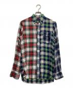 RALPH LAURENラルフローレン）の古着「リネンチェックシャツ」｜ブルー