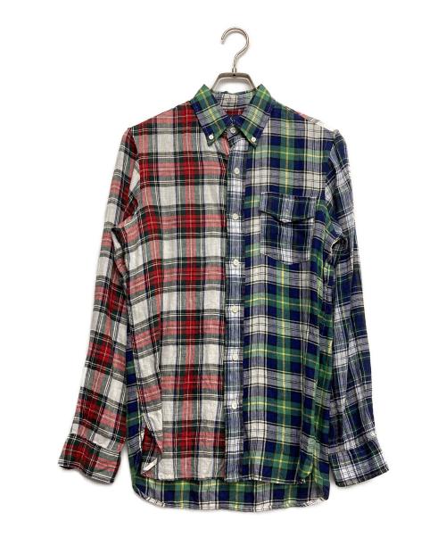 RALPH LAUREN（ラルフローレン）RALPH LAUREN (ラルフローレン) リネンチェックシャツ ブルー サイズ:XSの古着・服飾アイテム
