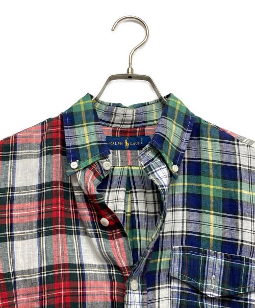 RALPH LAUREN（ラルフローレン）RALPH LAUREN (ラルフローレン) リネンチェックシャツ ブルー サイズ:XSの古着・服飾アイテム