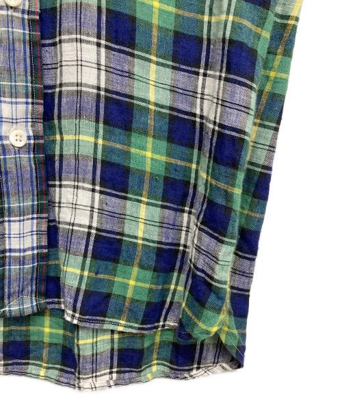 RALPH LAUREN（ラルフローレン）RALPH LAUREN (ラルフローレン) リネンチェックシャツ ブルー サイズ:XSの古着・服飾アイテム