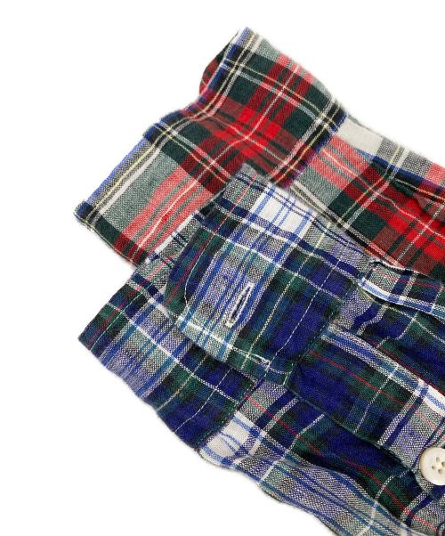 RALPH LAUREN（ラルフローレン）RALPH LAUREN (ラルフローレン) リネンチェックシャツ ブルー サイズ:XSの古着・服飾アイテム