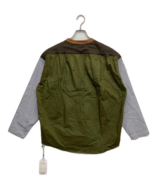 TOMORROW LAND（トゥモローランド）TOMORROW LAND (トゥモローランド) コットン ストライプ シャツコンビデザインプルオーバー ブラウン サイズ:XS 未使用品の古着・服飾アイテム