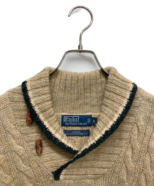 POLO RALPH LAUREN（ポロ・ラルフローレン）POLO RALPH LAUREN (ポロ・ラルフローレン) ショールカラーニット ブラウン サイズ:Sの古着・服飾アイテム