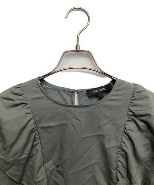 UNTITLED（アンタイトル）UNTITLED (アンタイトル) フェミニンラッフルブラウス グリーン サイズ:38の古着・服飾アイテム
