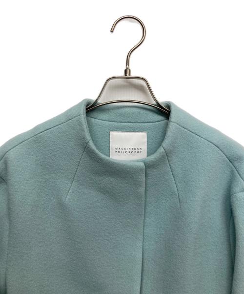 MACKINTOSH PHILOSOPHY（マッキントッシュ フィロソフィー）MACKINTOSH PHILOSOPHY (マッキントッシュ フィロソフィー) ウール ビーバーノーカラーコート グリーン サイズ:36の古着・服飾アイテム