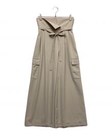 Adam et Rope（アダム エ ロペ）の古着「アシンメトリータックパンツ」｜ベージュ